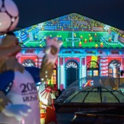 Световое шоу к Чемпионату мира по футболу на здании Манежа 2018
