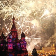 Новогодний салют 2022 в Москве фотографии