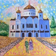 Выставка «Храмы России. Рисунки детей Донбасса» фотографии