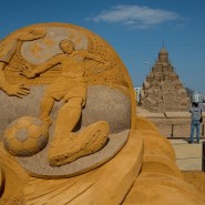 Выставка скульптур из песка в Коломенском 2017 фотографии