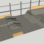 Открытие крытого бетонного скейтпарка фотографии