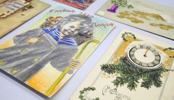 Выставка старинных рукописных новогодних открыток