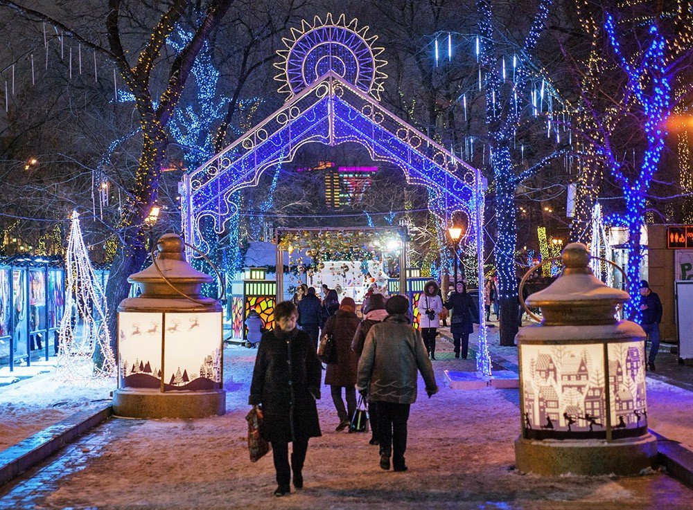 Екатерининский парк в москве зимой